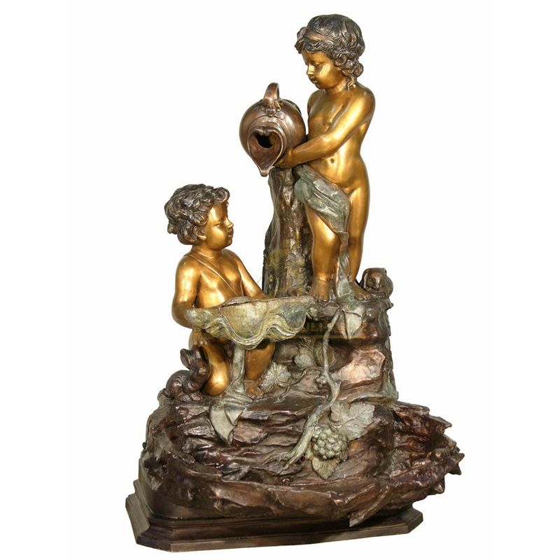 New design outdoor children bronze fountain garden art sculpture