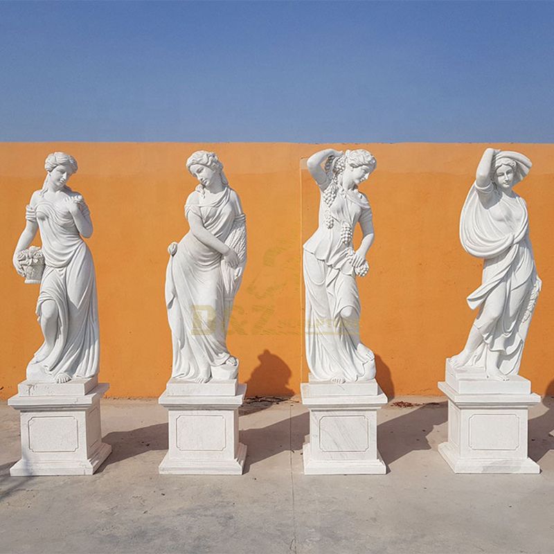 Life Size Natural White Marble Four Seasons Goddess Statues For Sale