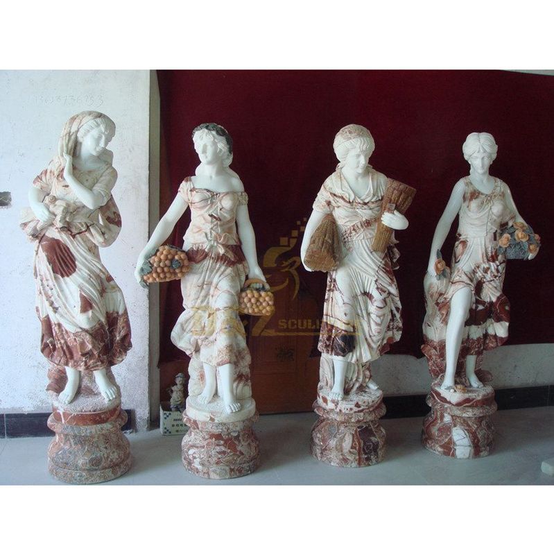 Outdoor Home Garden Decor Four Season Goddess Girl Woman Marble Statue