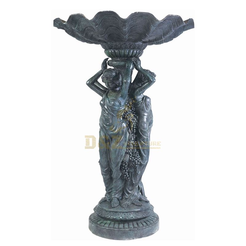 Outdoor garden bronze water fountain metal sculpture