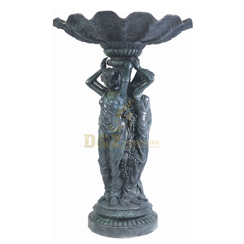 Outdoor garden bronze water fountain metal sculpture