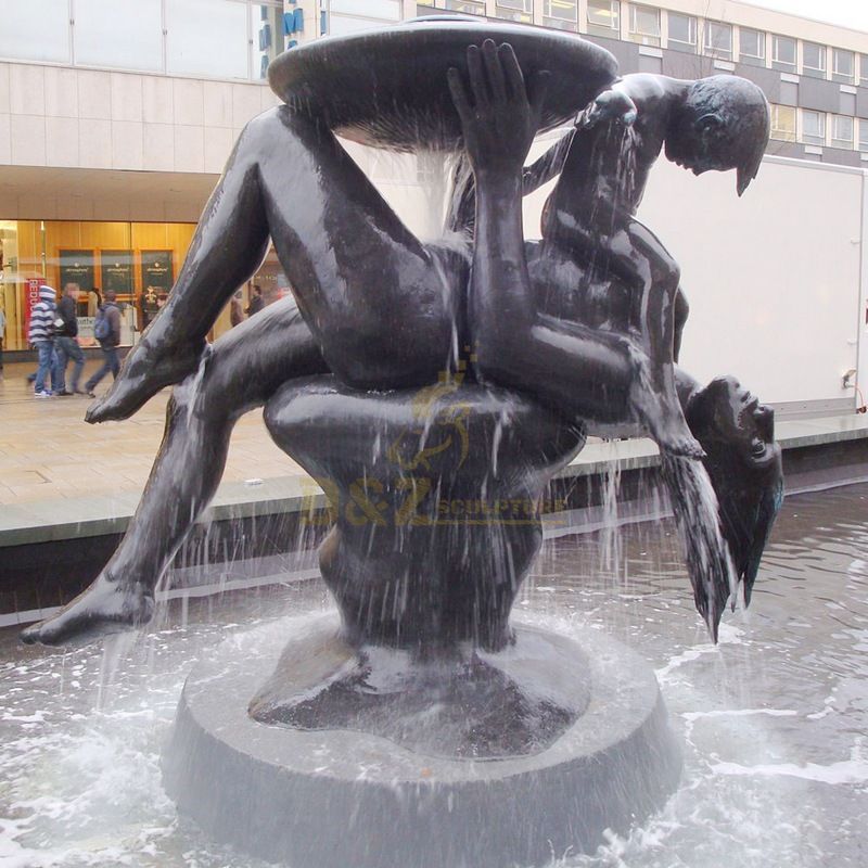 Bronze Boy Water Statue Fountain Garden Sculpture