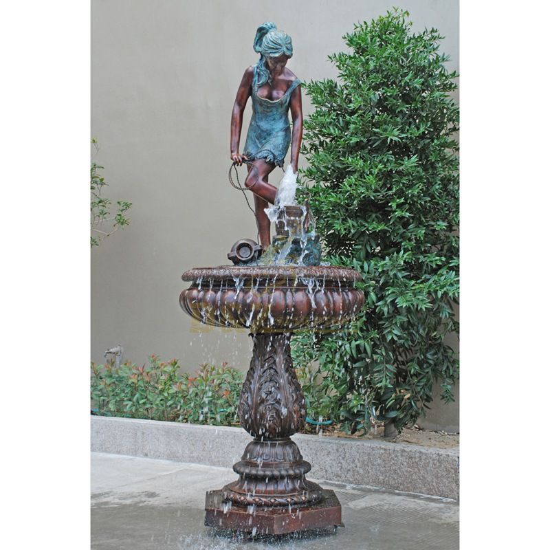 Outdoor bronze large fountain sculpture with statues