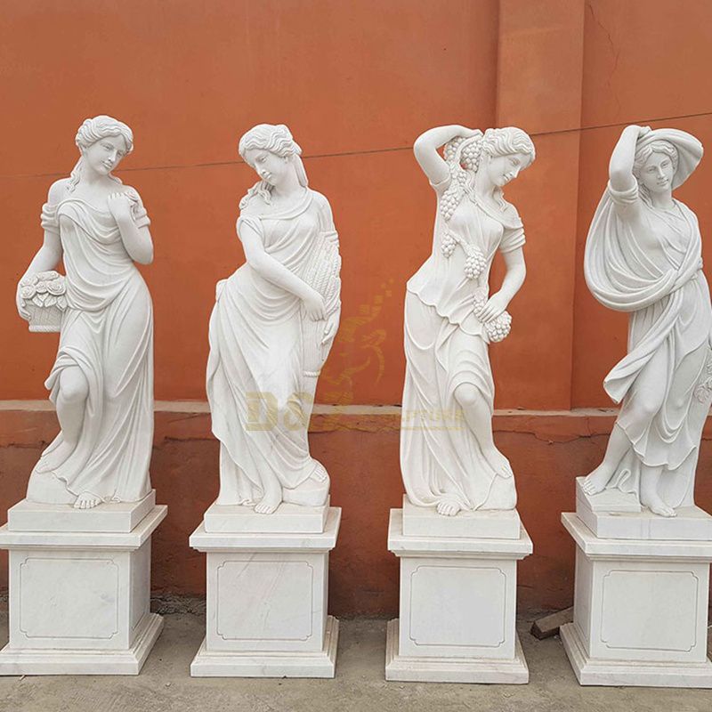 Outdoor Garden Decoravtive Four Season Goddess Marble Statue