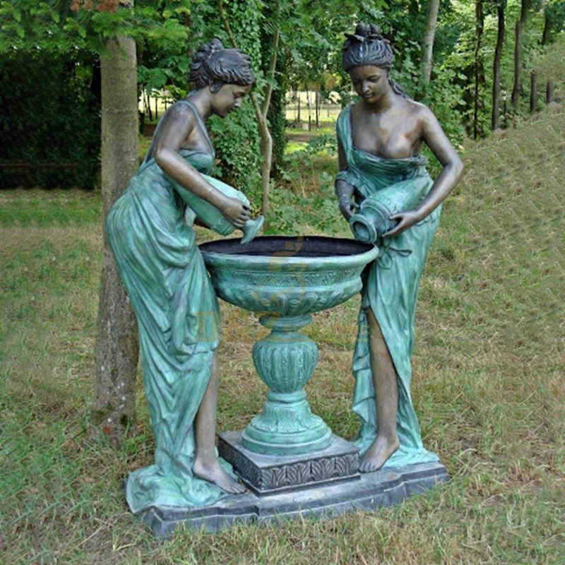 Outdoor Nude Girls Sculpture Stone Water Fountain Yl-p094 
