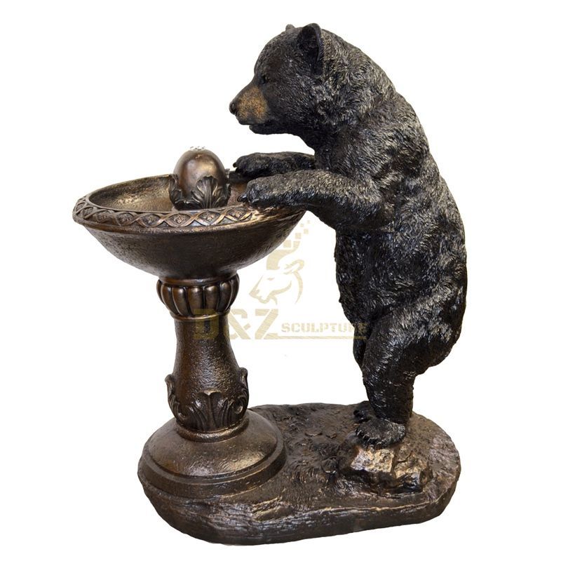 High Quality bronze standing bear fountain sculpture