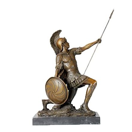 Antique Garden Metal Cast Imitation Bronze Warrior Statue of Sparta
