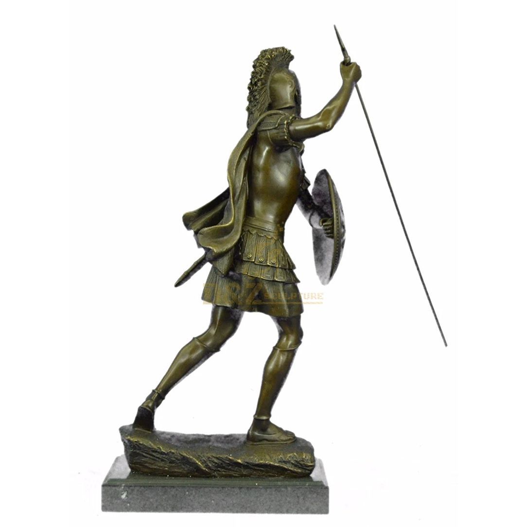 Ancient Greek life size warrior bronze Roman soldier statue for sale