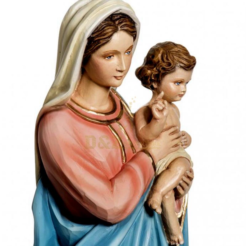 Home Decoration Use Resin Craft Religious Virgin Mother Mary Jesus Statues