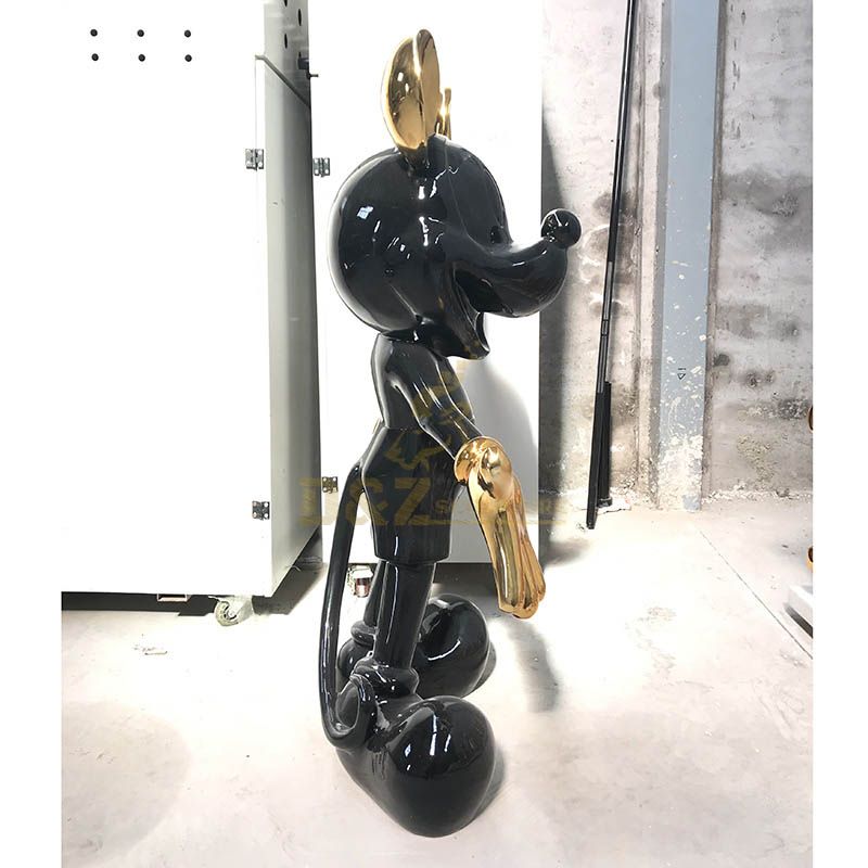 Fiberglass cartoon Animal life-size electroplate Mickey sculpture