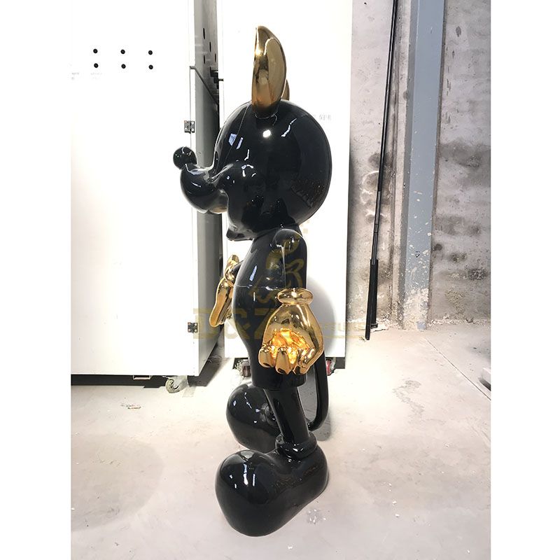 Fiberglass cartoon Animal life-size electroplate Mickey sculpture