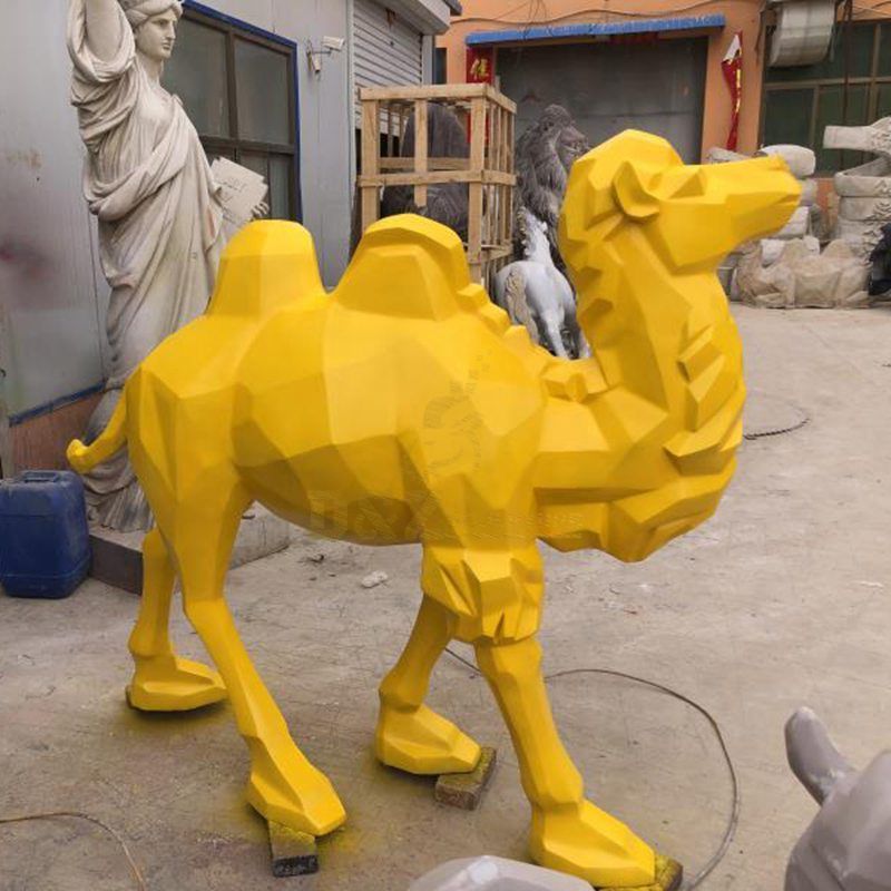 Colorful fiberglass large camel sculpture