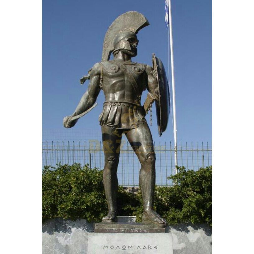 Bronze Greek Warrior Statue Sculpture