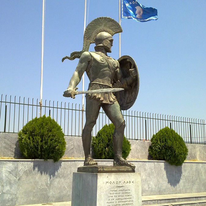 Metal Cast Imitation Bronze Warrior Statue of Sparta