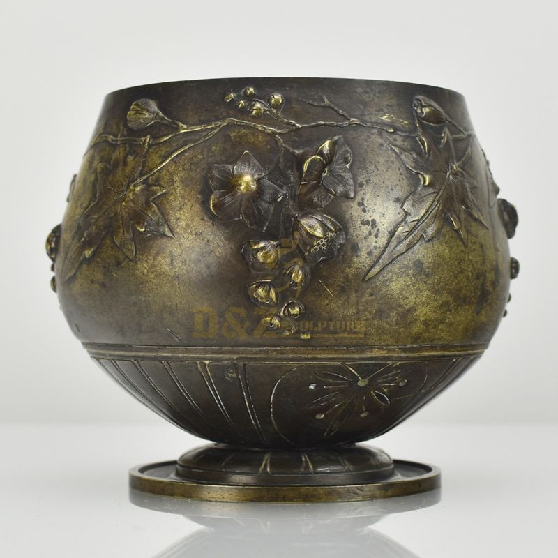 Home decoration metal brass flower pot sculpture