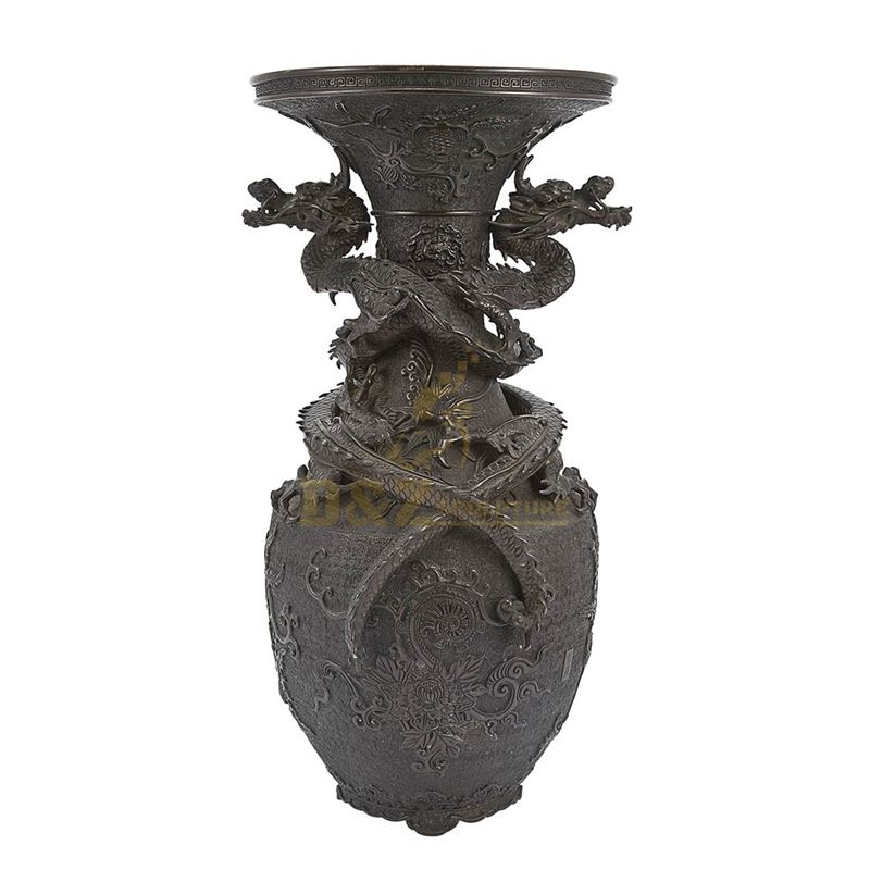 Luxury metal material casting bronze flowerpot scuplture