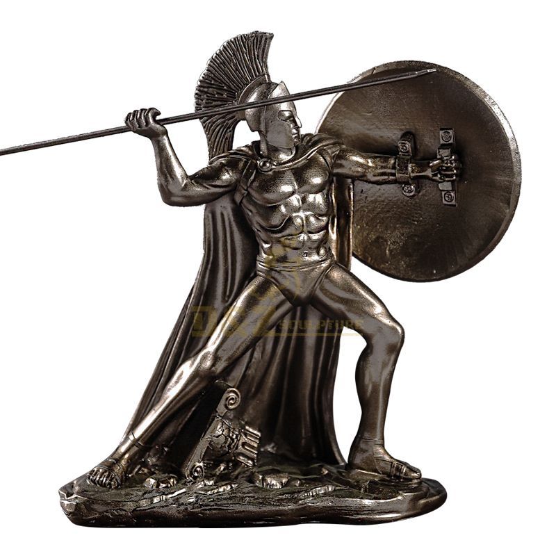 casting Sparta hero Leonidas greek warrior statue with spear and shield