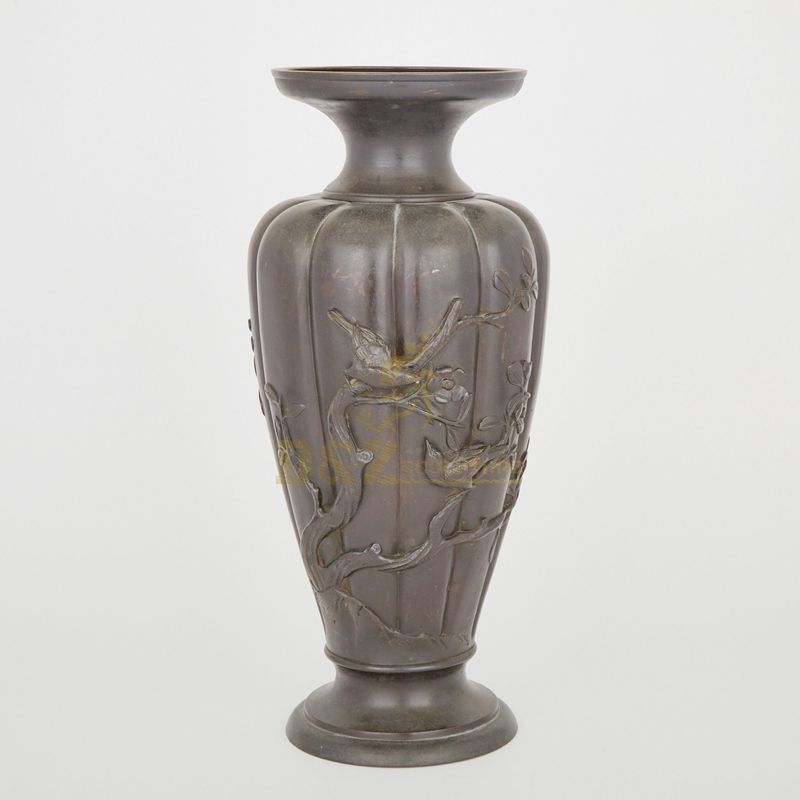 Indoor decorative antique chinese cast bronze flower pot statue
