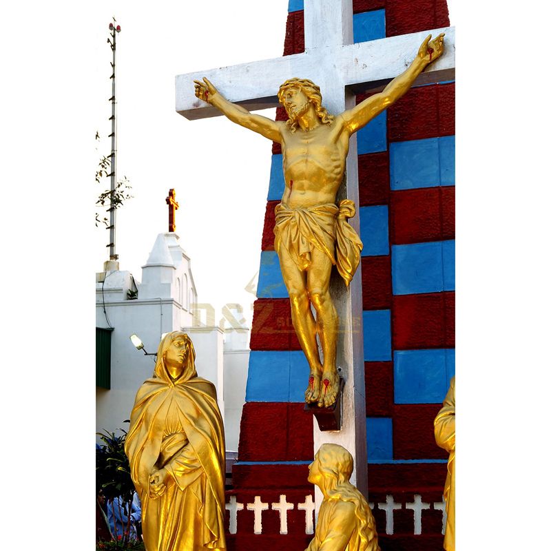 New Arrive Cross Jesus Religious Statue On Resin Jesus Crucifix Cross Figurine