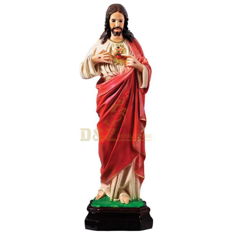 Hand Painted Custom Resin Religon Jesus Statue For Outdoor Decoration