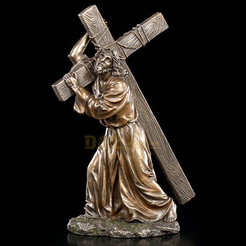 Factory Prouce Suffering Jesus Cross Bronze Catholic Religious Statue