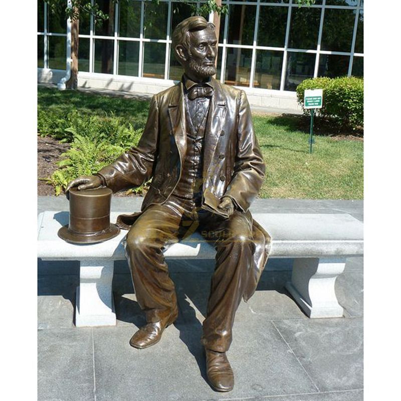outdoor decoration life size young Lincoln bronze sculpture