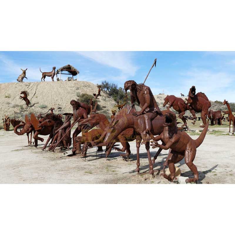 Life size corten steel horse sculpture animals statue