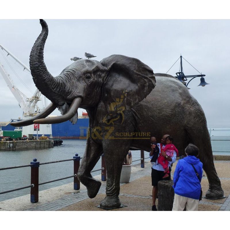 Life Size Outdoor Metal Bronze decorative elephant Animal Sculpture