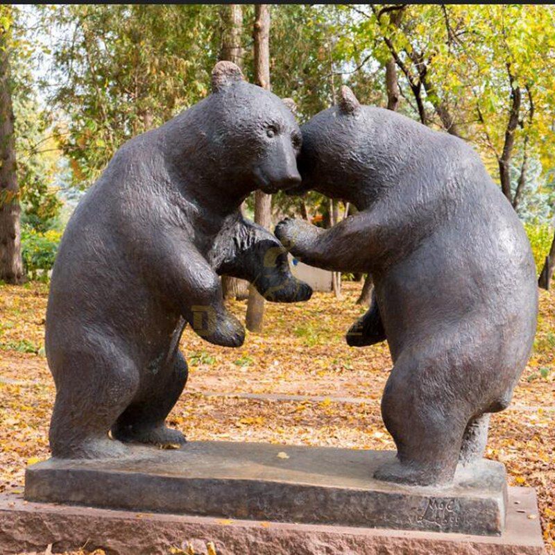 Outdoor Large Standing Animal Bear Bronze Sculpture