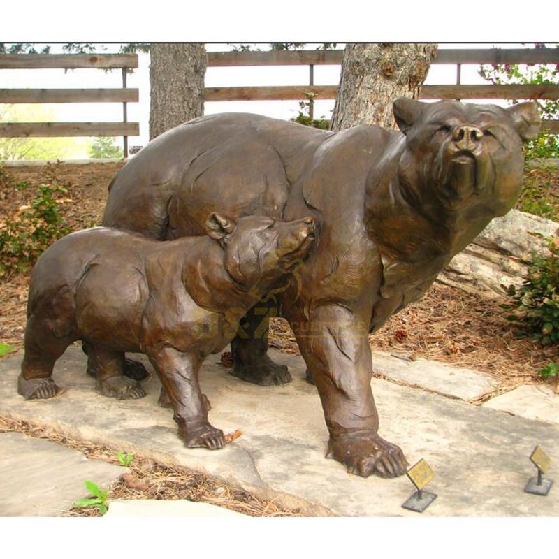 Outdoor Garden Life Size Bronze Bear Sculptures For Sale