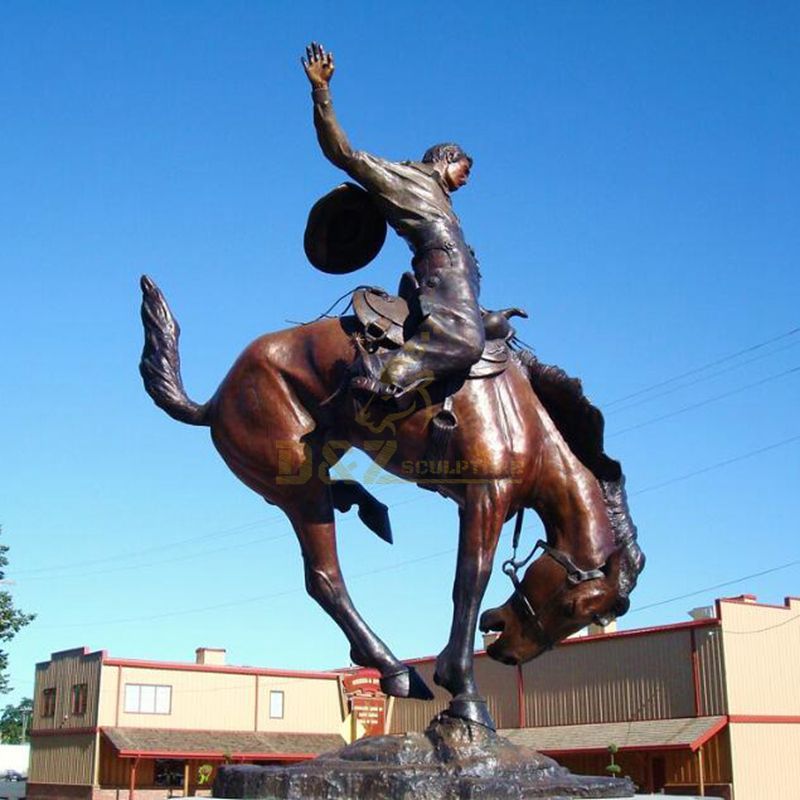 Large size antique cowboy figure statue bronze statues Life Sculpture for outdoor decoration