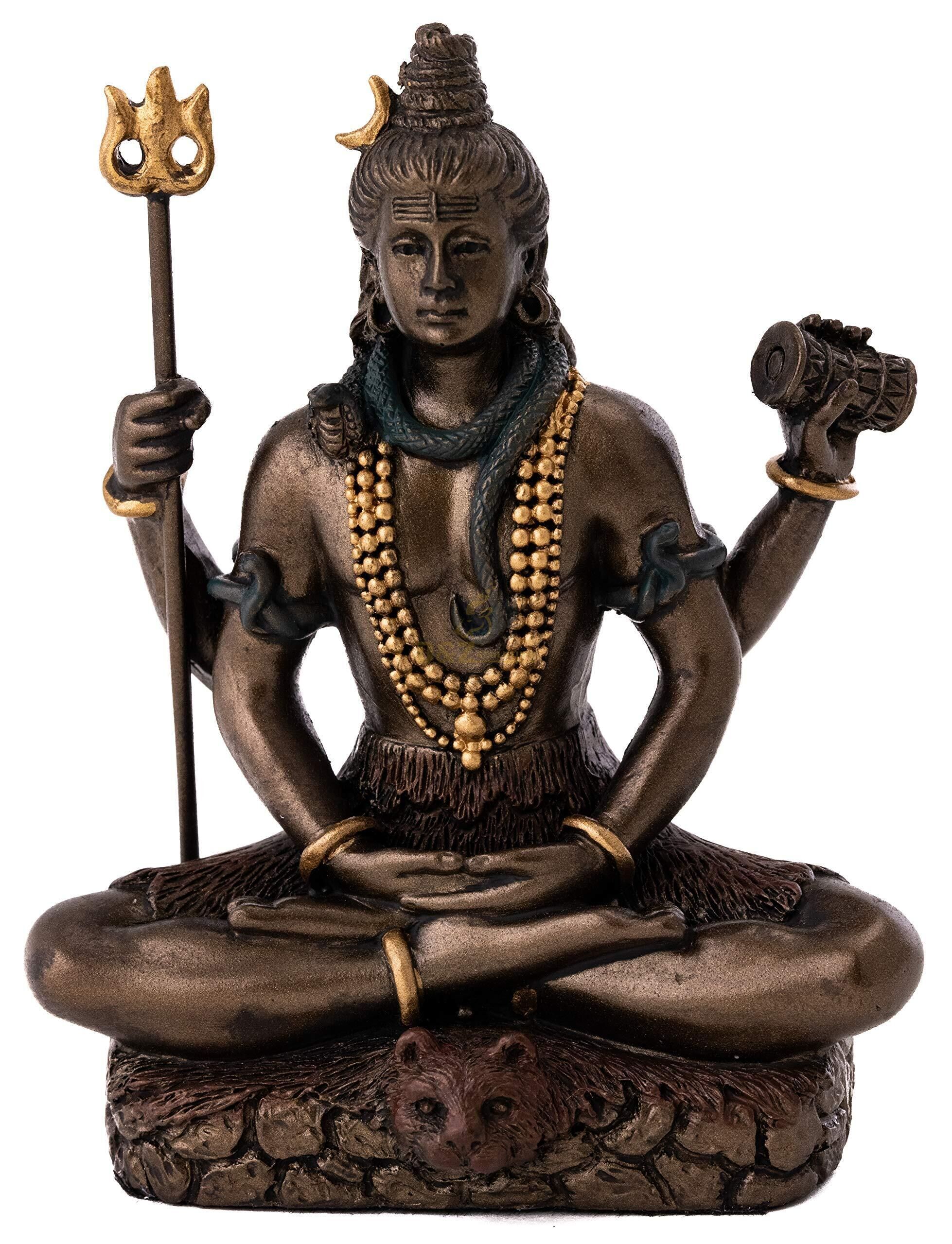 Antique life-size handmade god shiva statue bronze sculpture with outdoor decoration