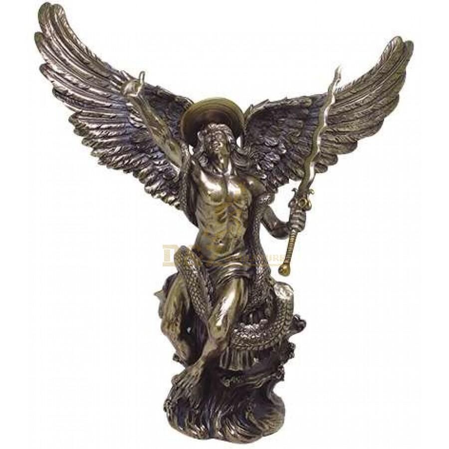 St. Michael Statue Cold Cast Bronze 10 Inch