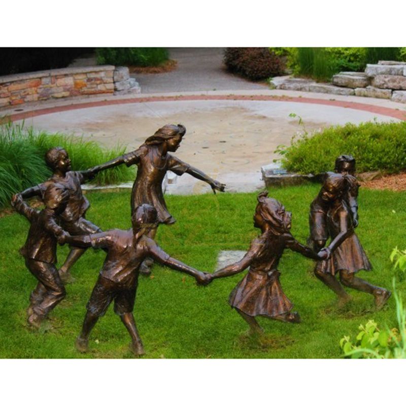 Life-Size Statue Of Handmade Outdoor Children's Bronze Statue For Sale