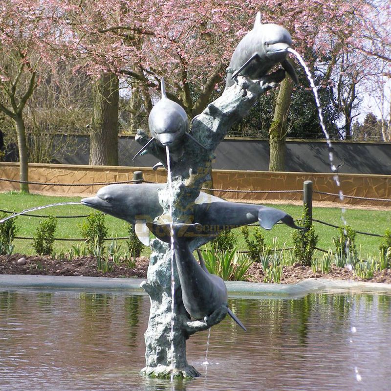 Large Outdoor Bronze Round Pool Water Fountain with Mermaids and Ladies Statues