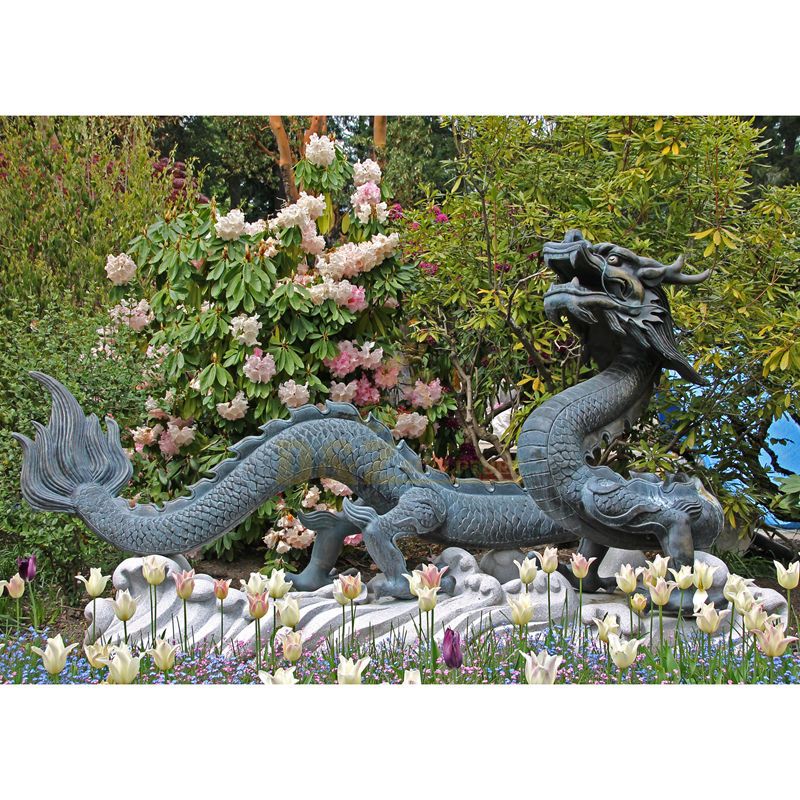 Large bronze dragon water fountain for garden decoration