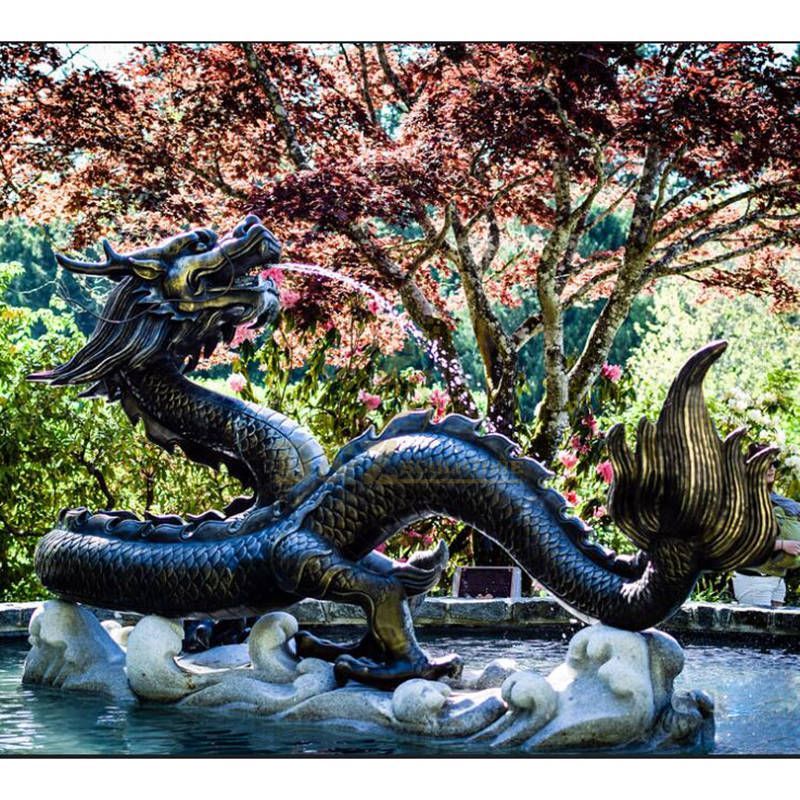 Garden decorate chinese bronze dragon water fountain statue sculptures