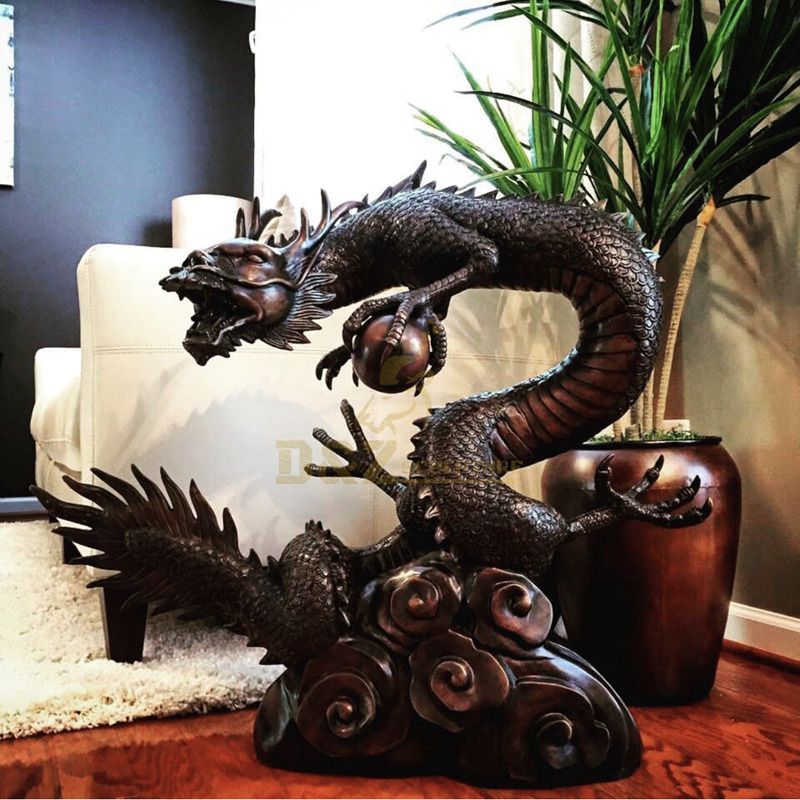 large outdoor bronze chinese dragon fountain statue for garden