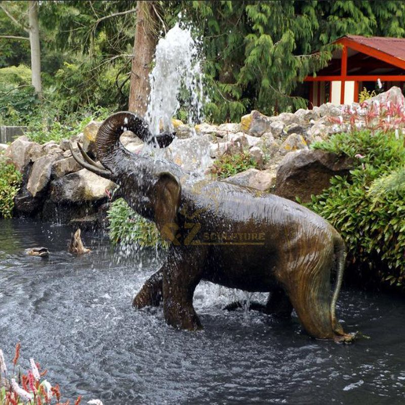 Garden Decorative brass bronze elephant water fountain sculpture