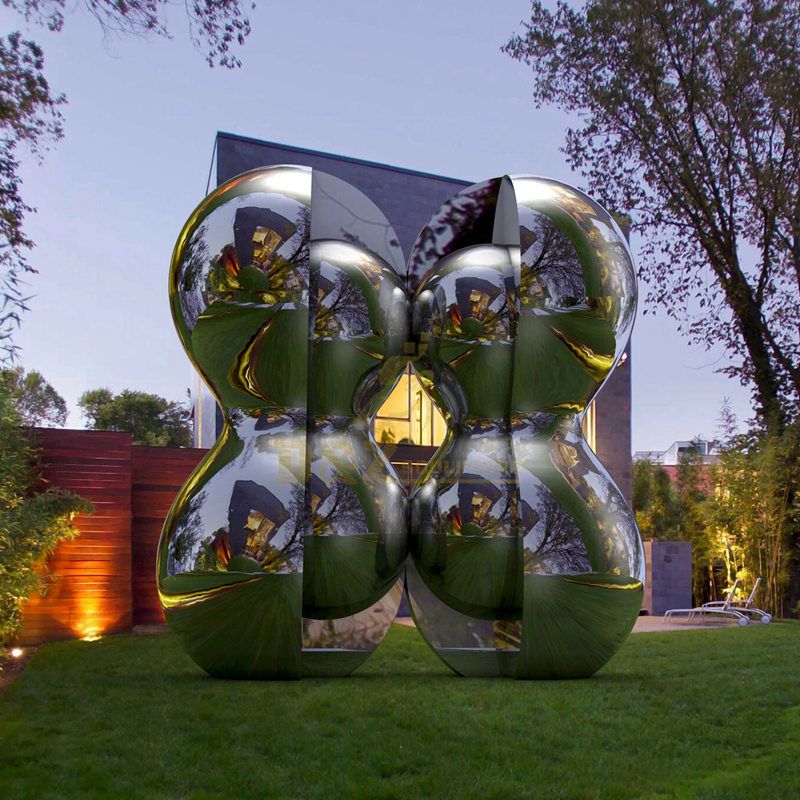 Design by famous artist Ken Kelleher Modern Abstract Stainless Steel Mirror Sculpture