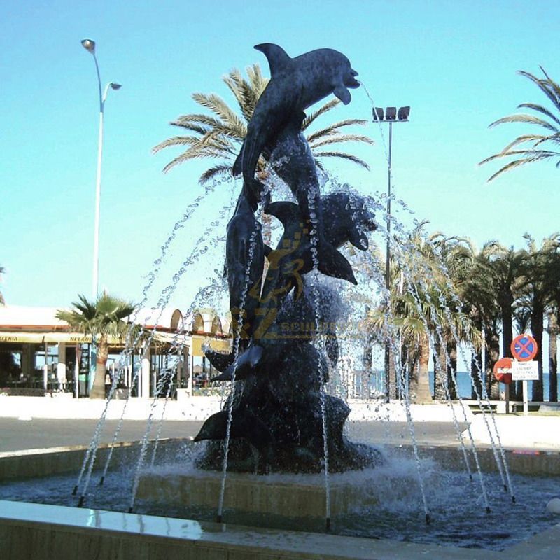 High quality cheap Bronze Dolphin Fountain Sculpture