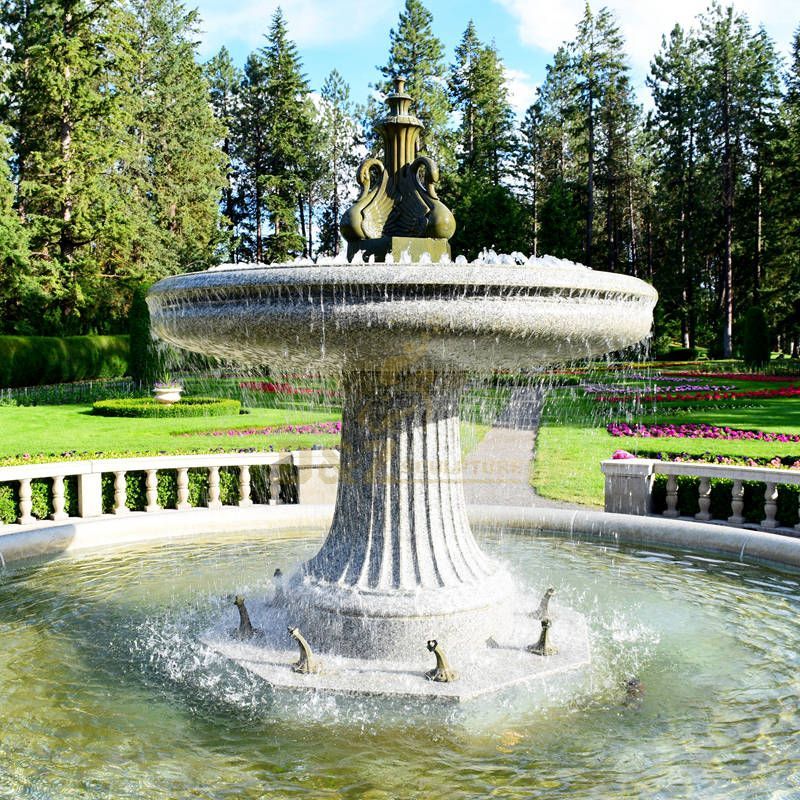 Garden Decor Water Feature Bronze Water Fountain With Swan Sculpture