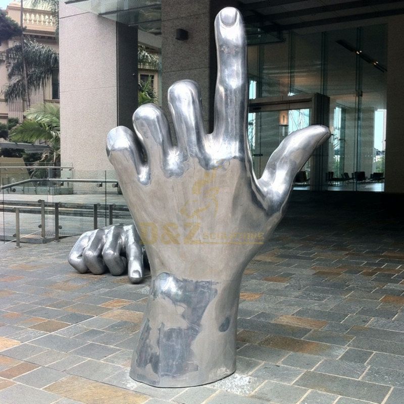 Outdoor Garden Stainless Steel Hand Sculpture
