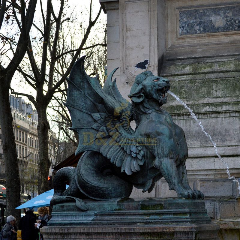 Paris france dragon water fountain
