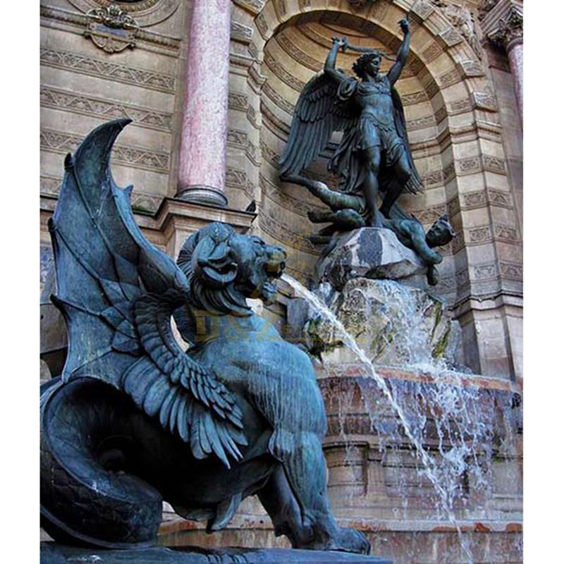 Garden Bronze Dragon Sculpture Fountain For Sale