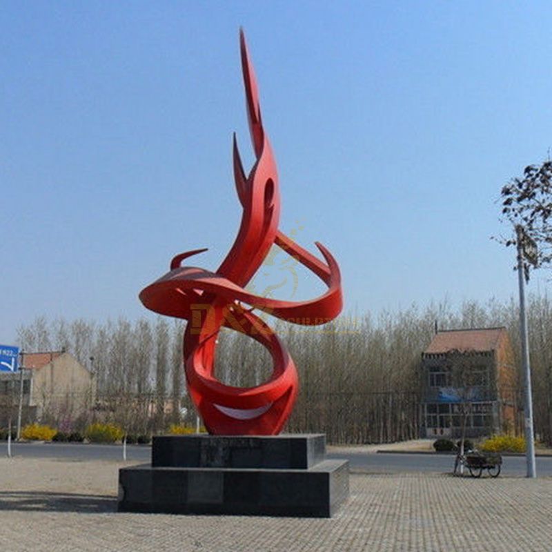 Famous Modern Outdoor Stainless Steel Abstract Flame Sculpture