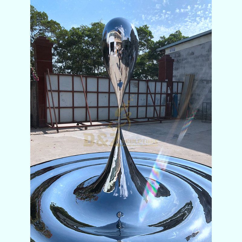 High Quality Mirror Polished Stainless Steel Water Drop Sculpture
