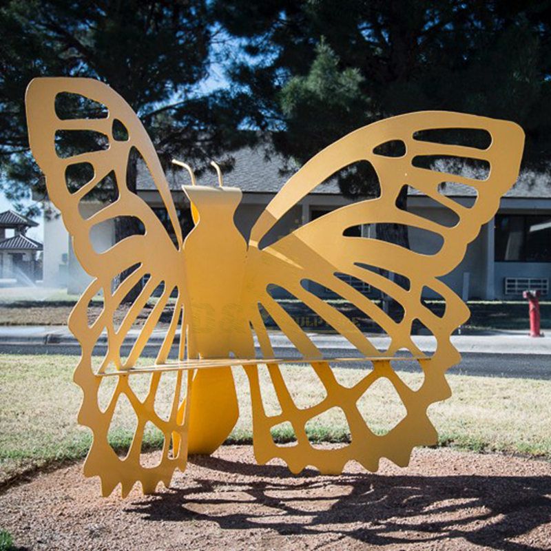 Outdoor Decoration Butterfly Chair Modern Art Sculpture Stainless Steel
