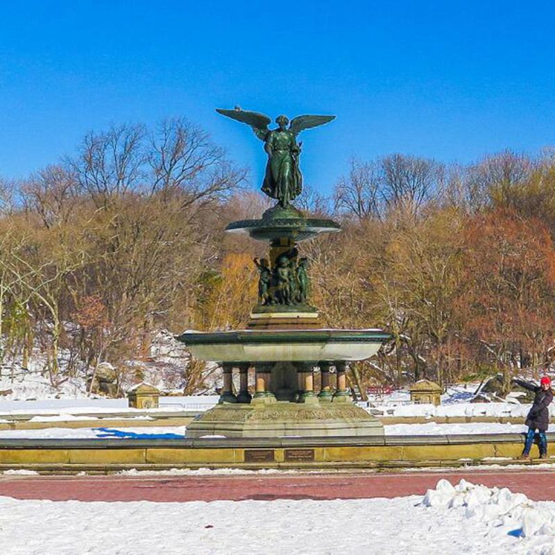 Europe style large garden water fountain bronze angel with kids sculpture