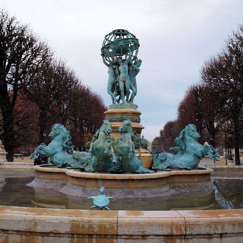 brass/Bronze garden fountain with horse and figure statue for garden/house decoration